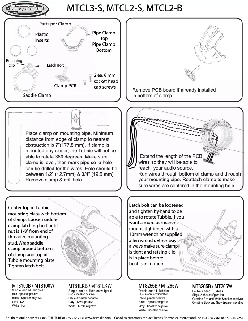 Page n°1 - Manuel utilisateur Bazooka MT8265B