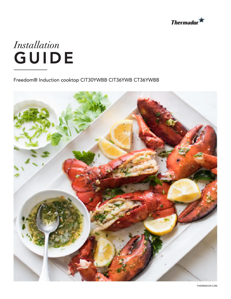 Page 1 de la notice Guide d'installation Thermador CIT36YWBB