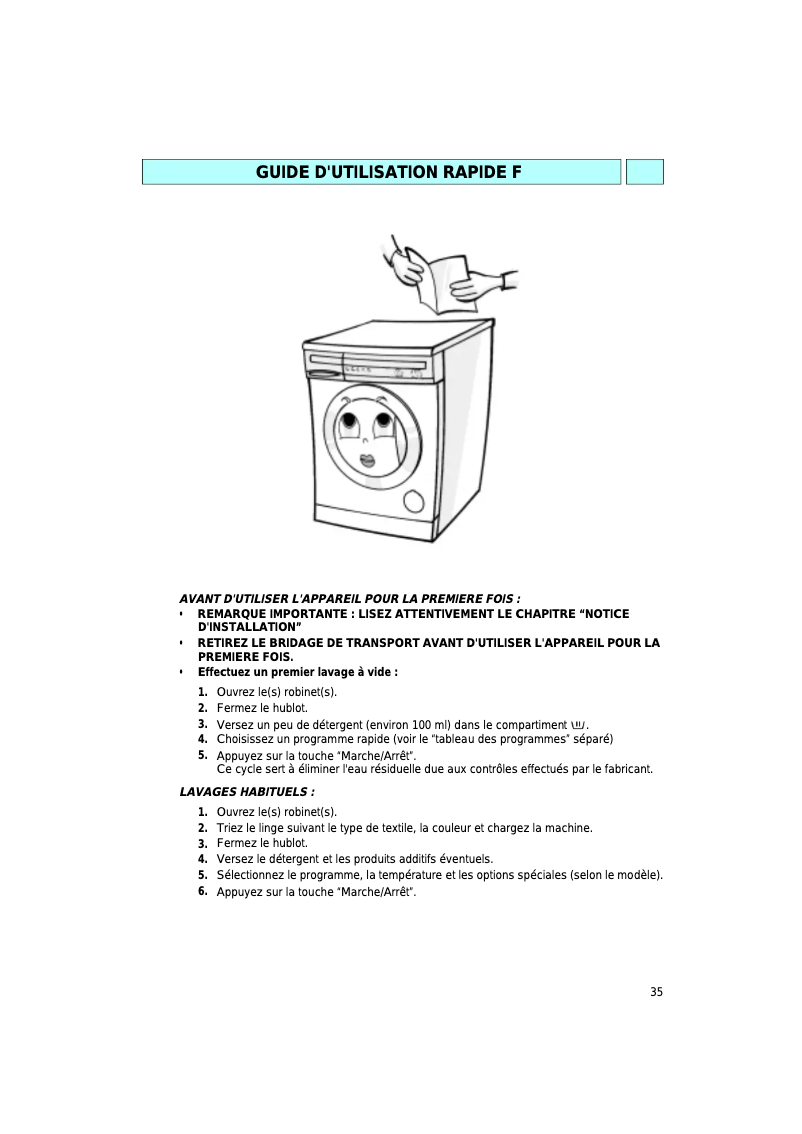 Page 1 de la notice Manuel utilisateur Ignis AWP 200