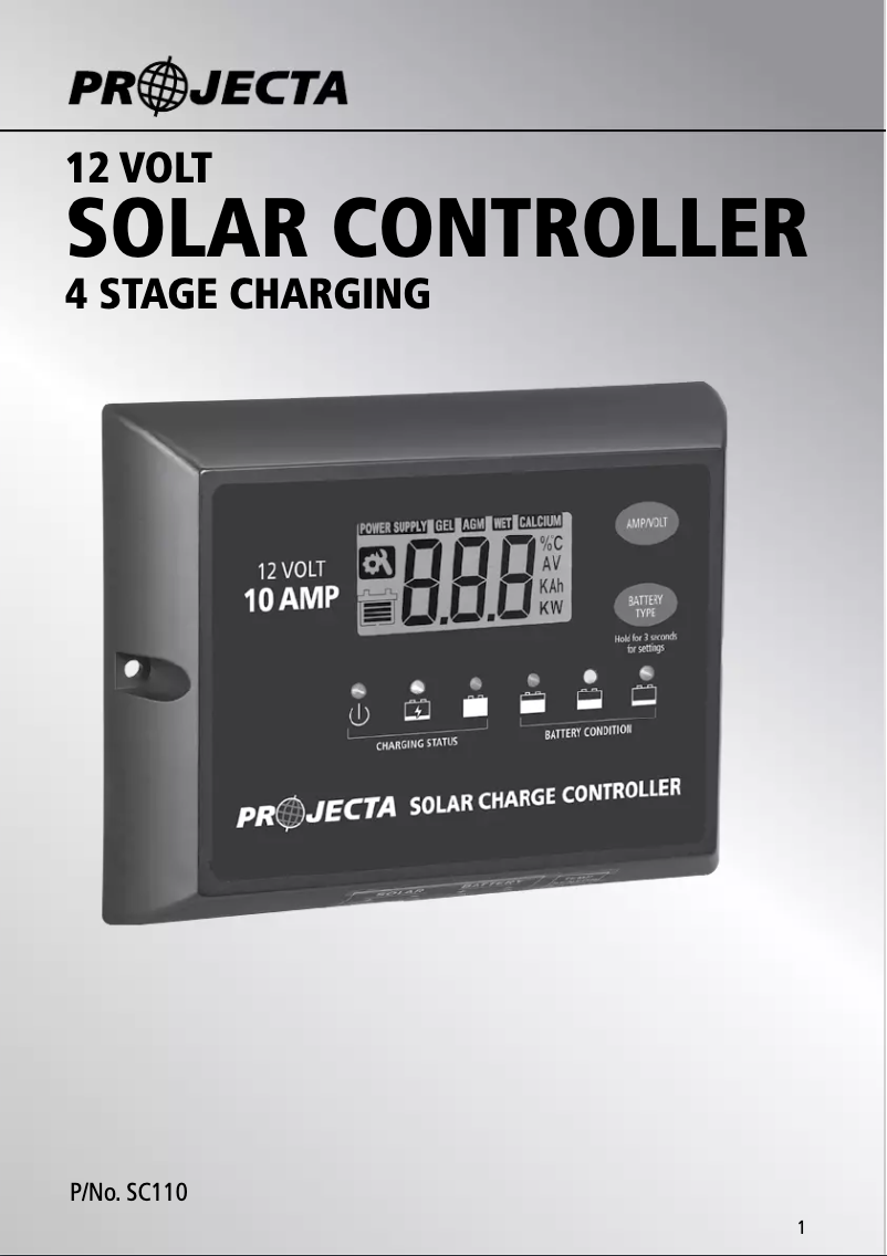 Page 1 de la notice Manuel utilisateur Projecta SC110