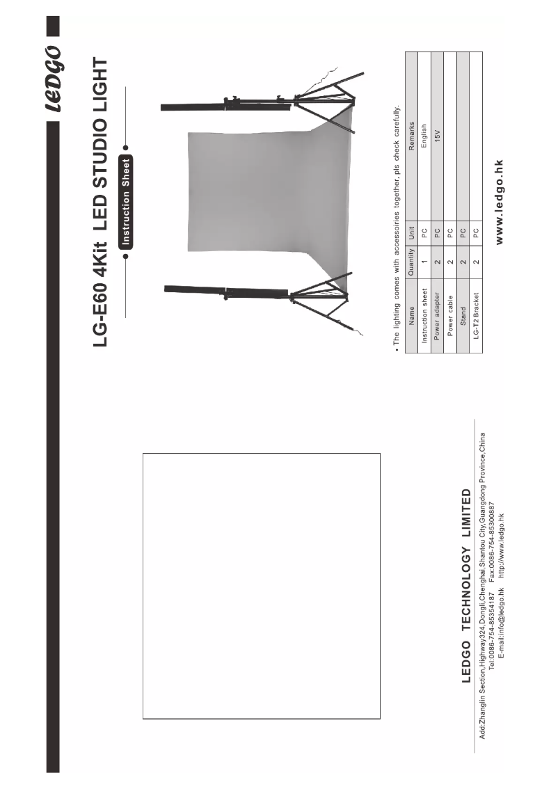 Page 1 de la notice Manuel utilisateur Ledgo LE-60K