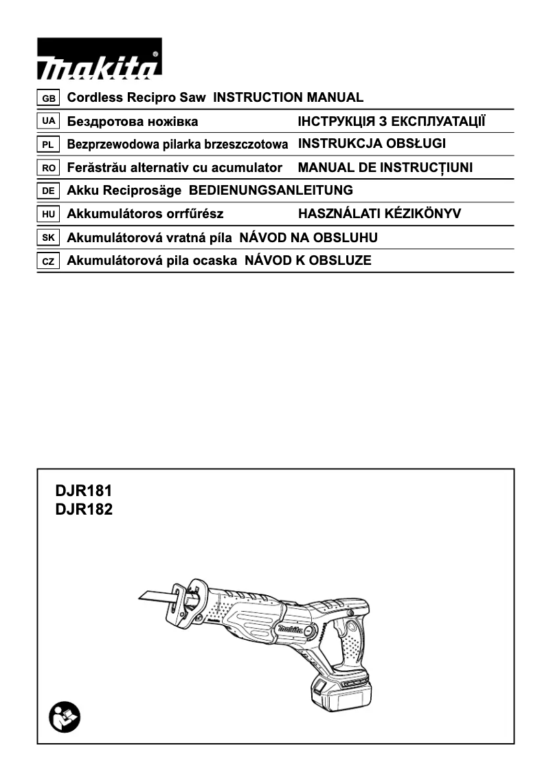 Page 1 de la notice Manuel utilisateur Makita DJR181Z