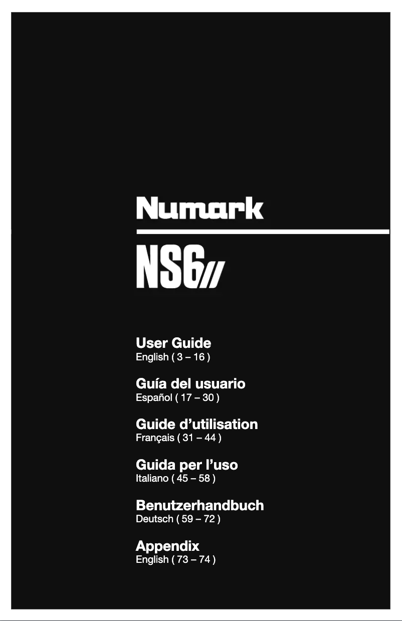 Page 1 de la notice Manuel utilisateur Numark NS6II