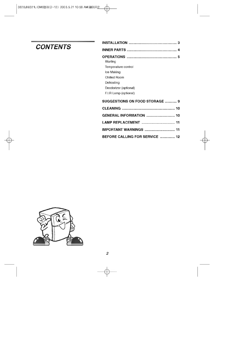 Page n°1 - Manuel utilisateur LG GR-572SVF