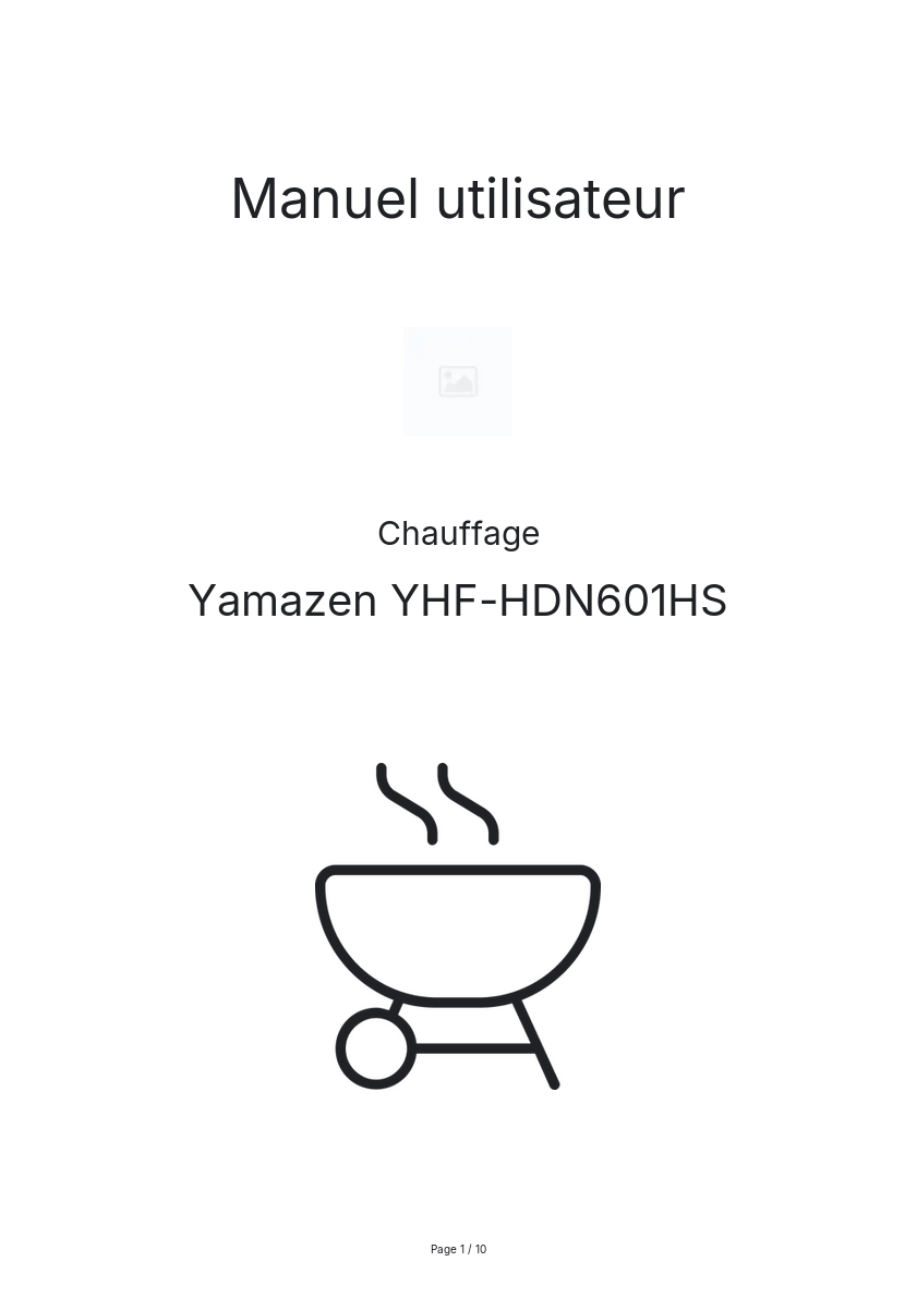 Image de la première page du manuel de l'appareil YHF-HDN601HS
