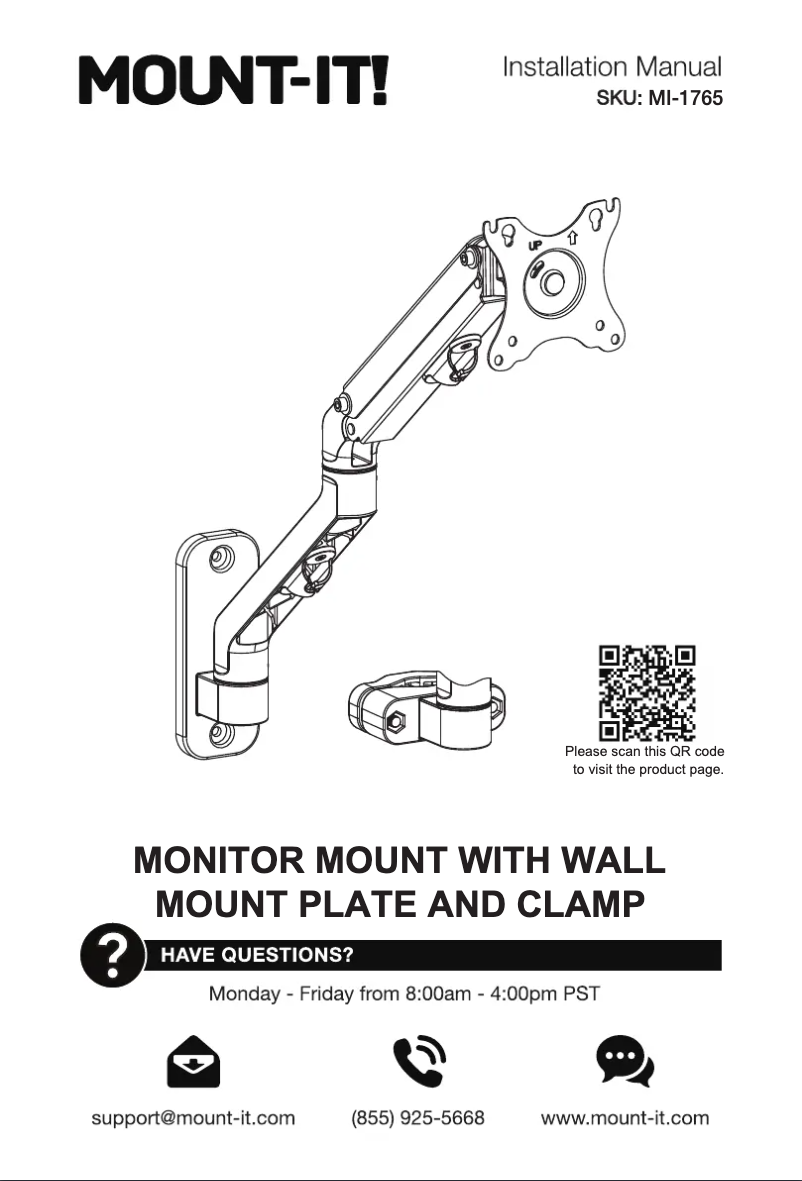 Page 1 de la notice Manuel utilisateur Mount-It! MI-1765