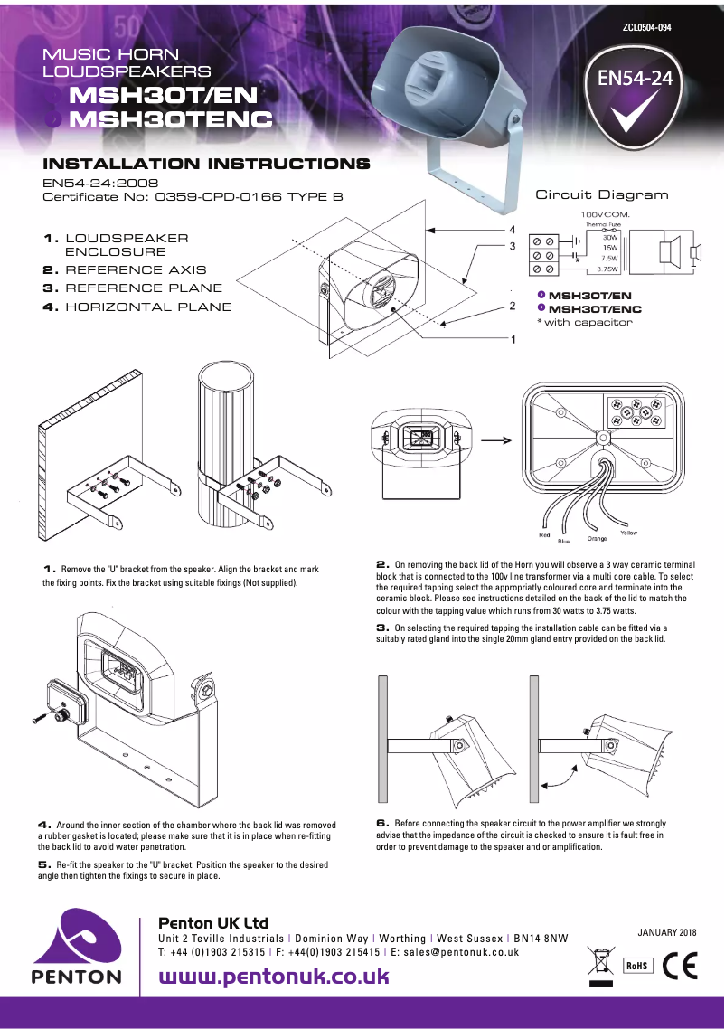 Página 1 del manual Manual de usuario Penton MSH30T/ENC