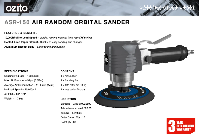 Image de la première page du manuel de l'appareil ASR-150
