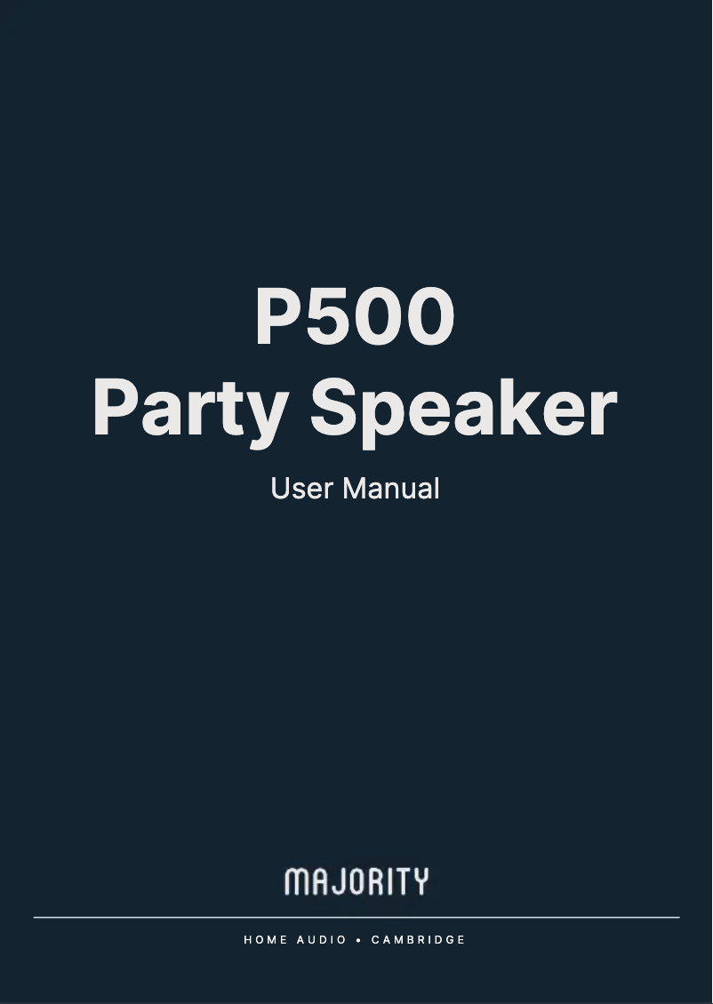 Page 1 de la notice Manuel utilisateur Majority P500