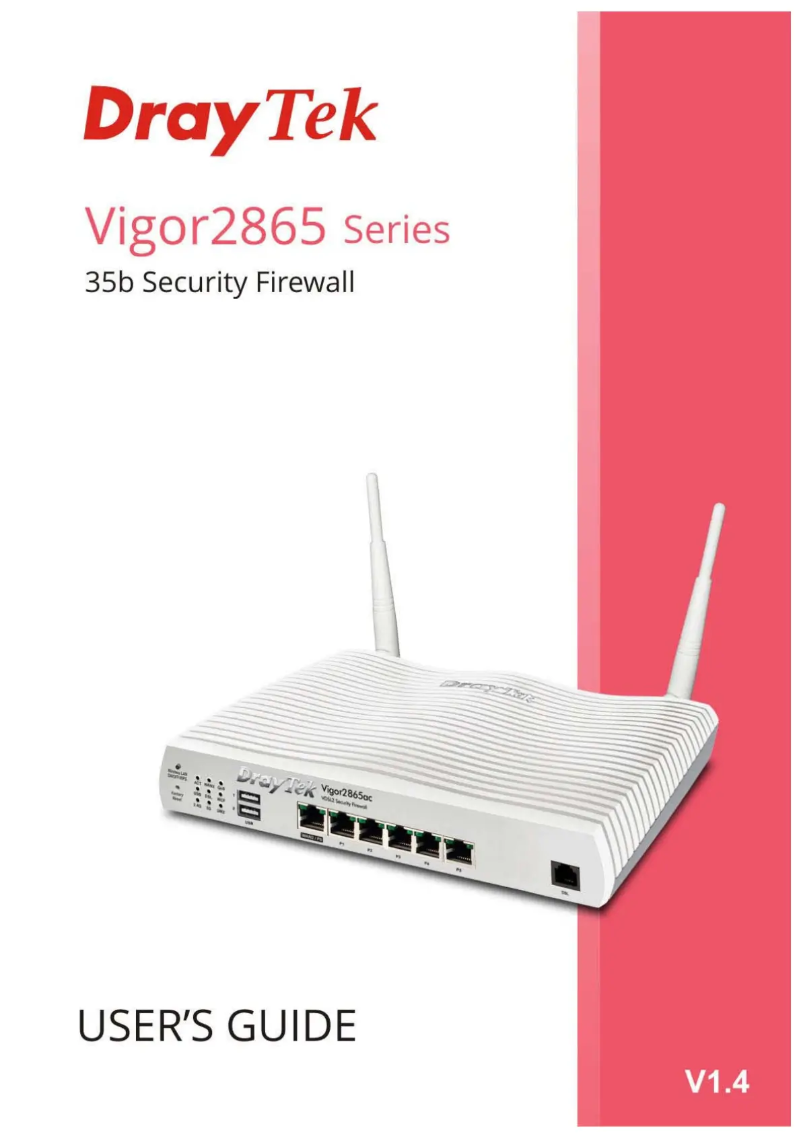 Page 1 de la notice Manuel utilisateur Draytek Vigor 2865-B