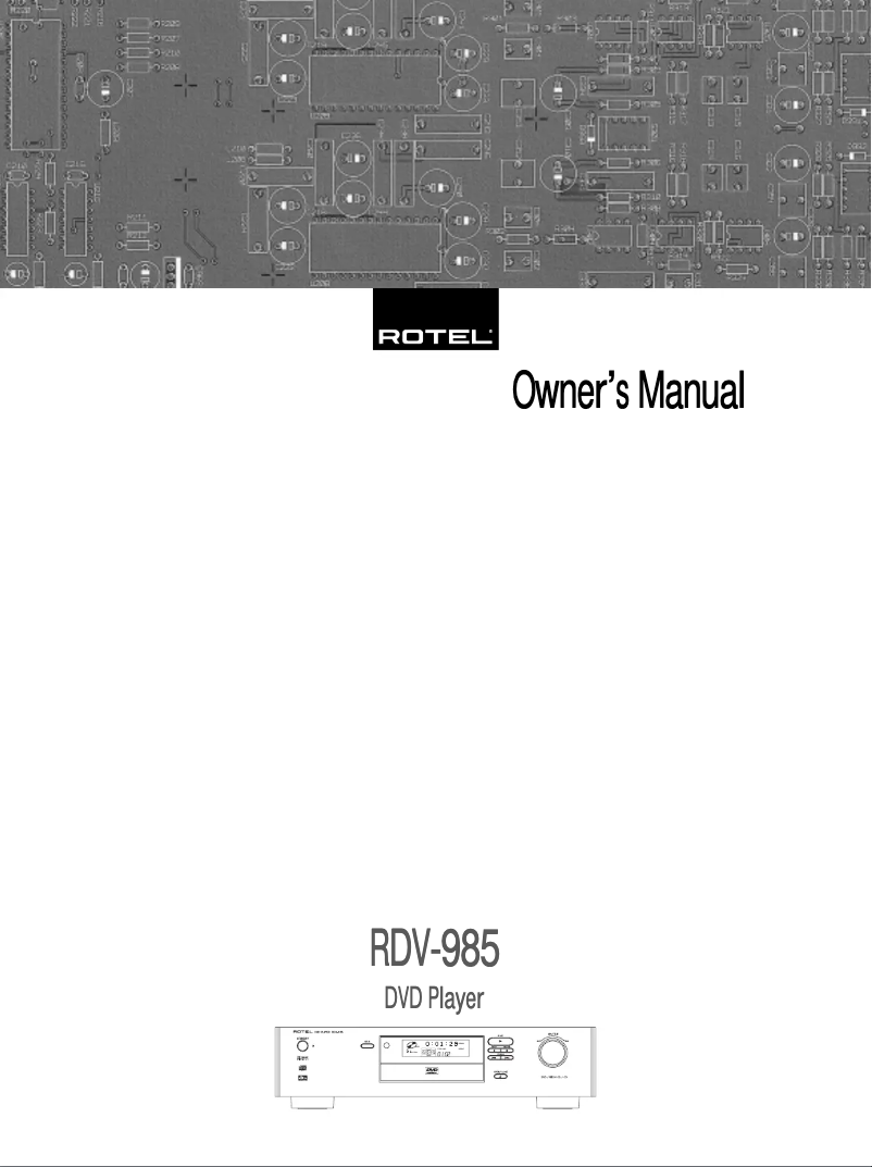 Page n°1 - Manuel utilisateur Rotel RDV-985