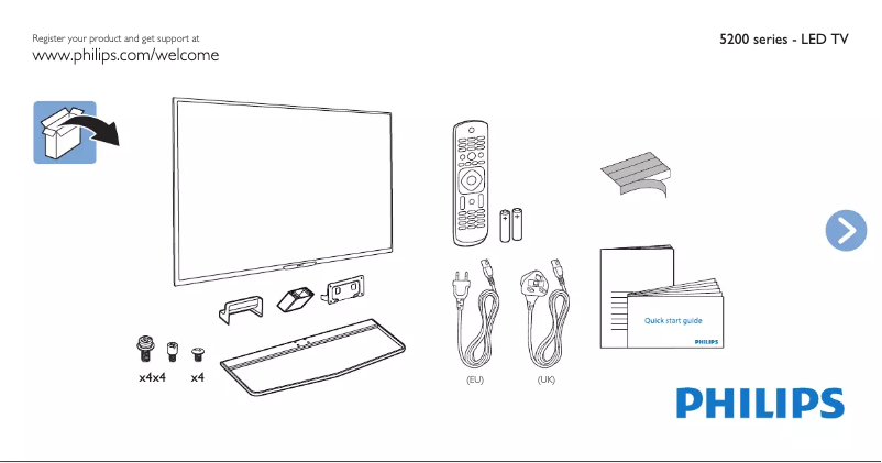Page n°1 - Guide de démarrage rapide Philips 42PFT5209