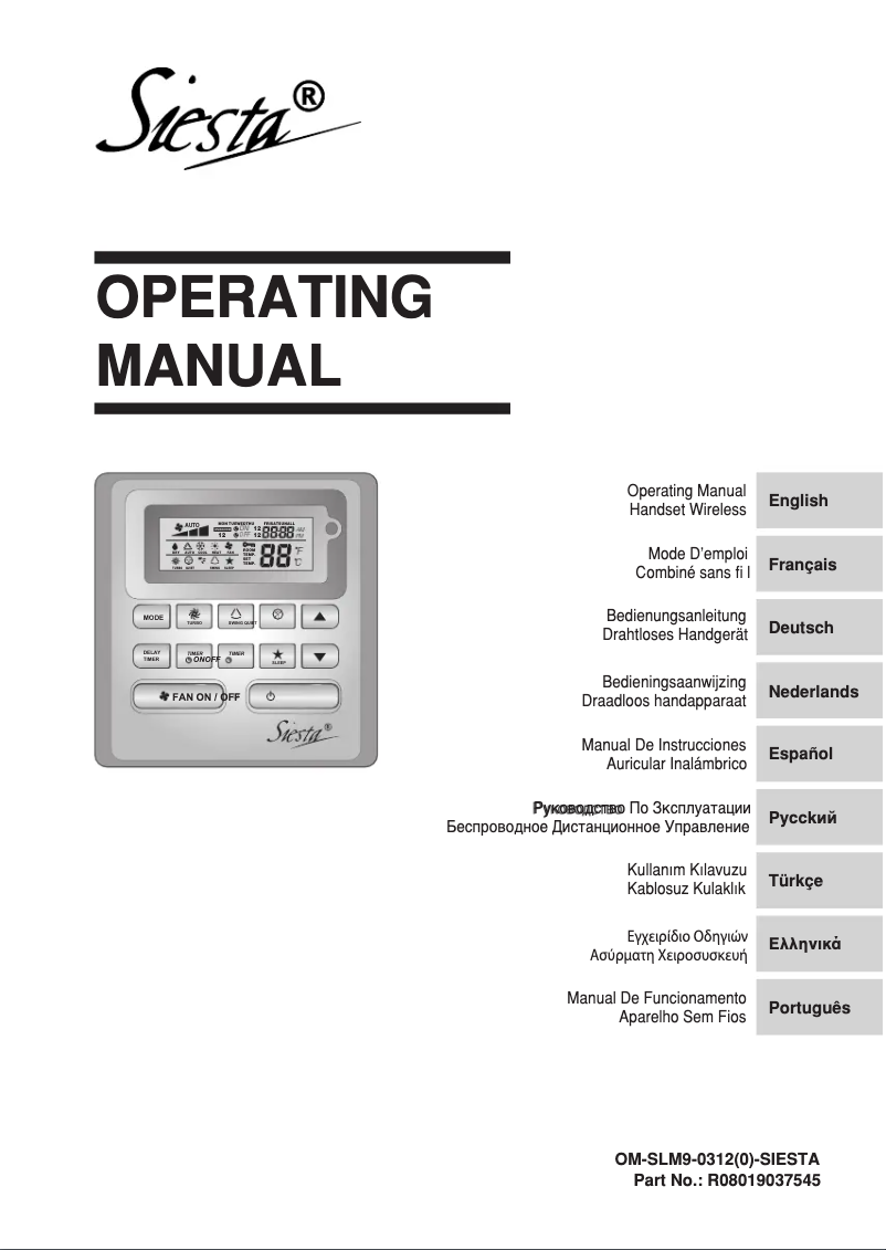 Page 1 de la notice Manuel utilisateur Daikin Siesta ADEQ71A7VEB