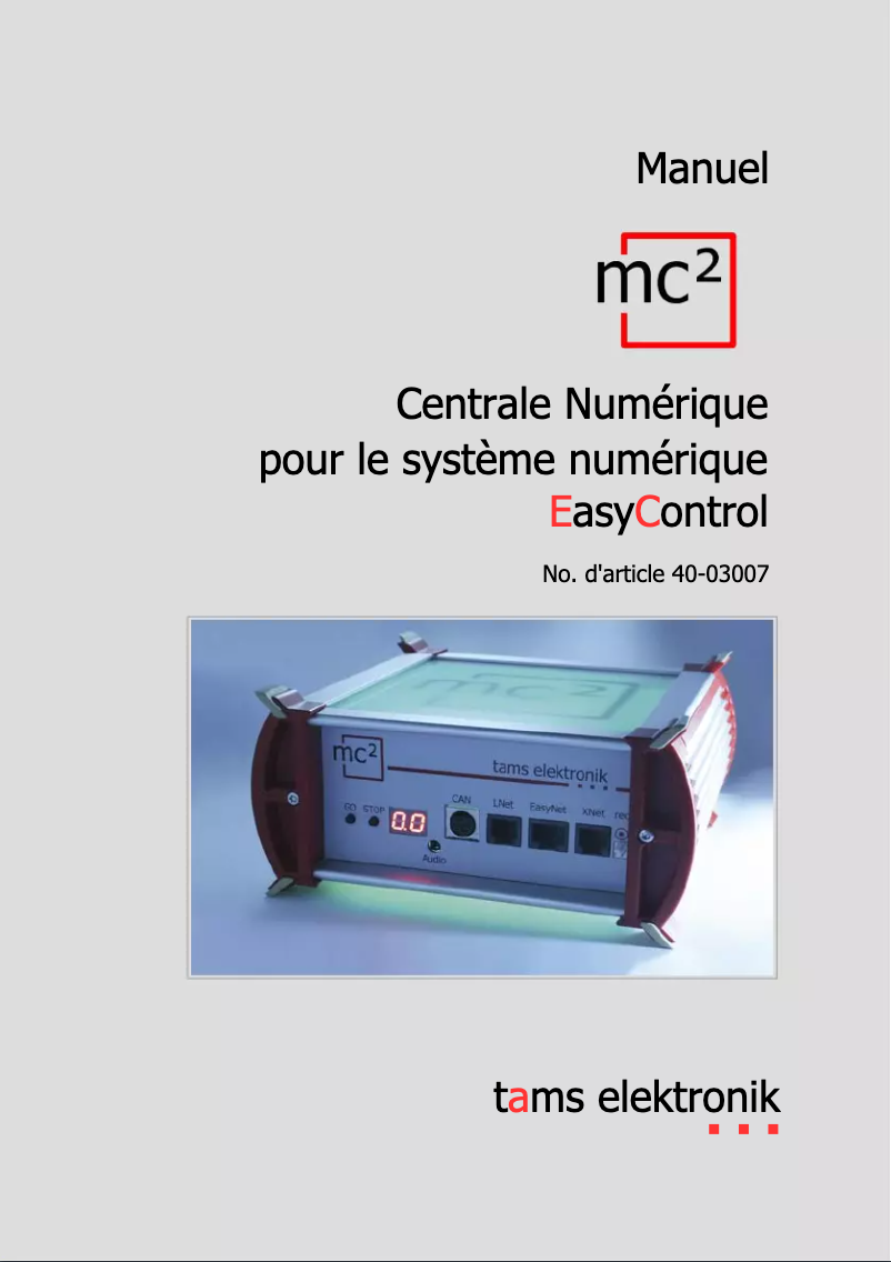 Page n°1 - Manuel utilisateur Tams Elektronik 40-03007