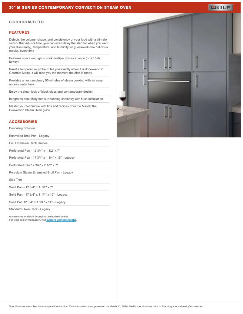 Page 1 de la notice Manuel utilisateur Wolf CSO30CTH