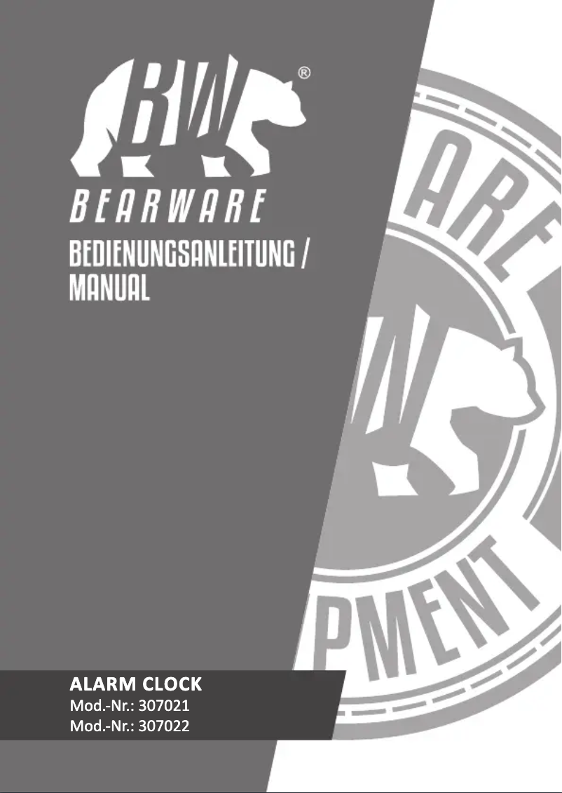 Page 1 de la notice Manuel utilisateur Bearware 307022