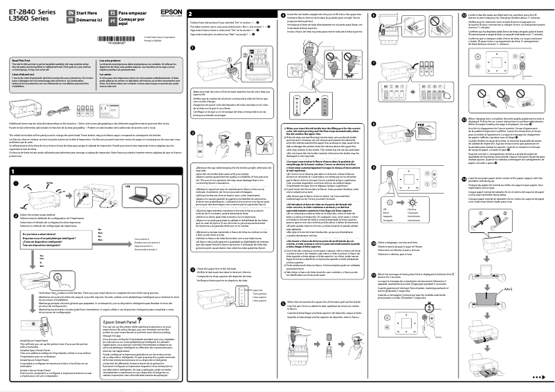 Page 1 de la notice Guide d'installation Epson EcoTank ET-2840
