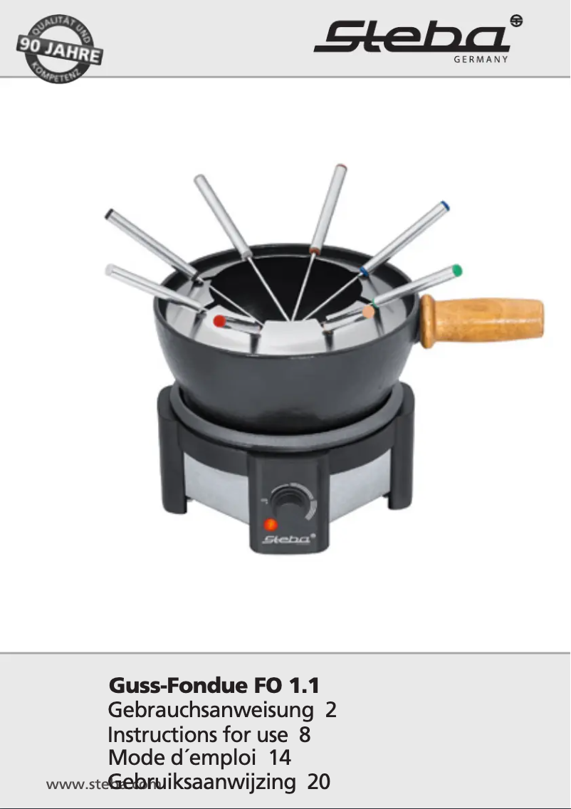 Page n°1 - Manuel utilisateur Steba FO 1.1