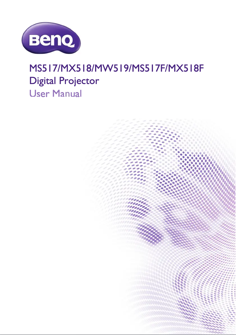 Page n°1 - Manuel utilisateur BenQ MX518