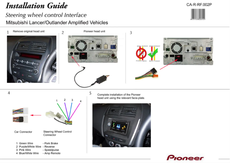 Page n°1 - Manuel utilisateur Pioneer CA-R-RF.002P