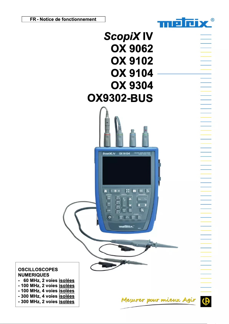 Image de la première page du manuel de l'appareil ScopiX IV OX9102