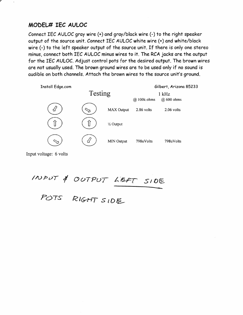 Page 1 de la notice Manuel utilisateur Rockford Fosgate IEC AULOC