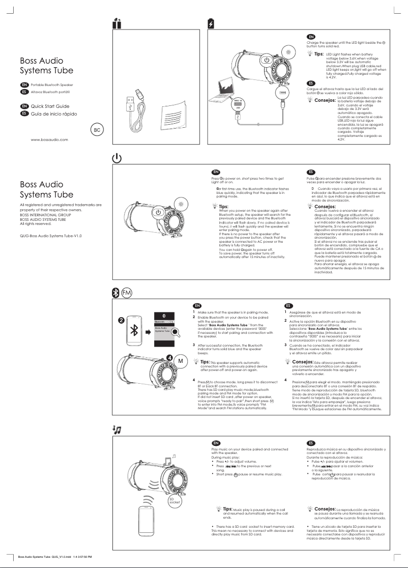 Page n°1 - Manuel utilisateur Boss Systems Tube