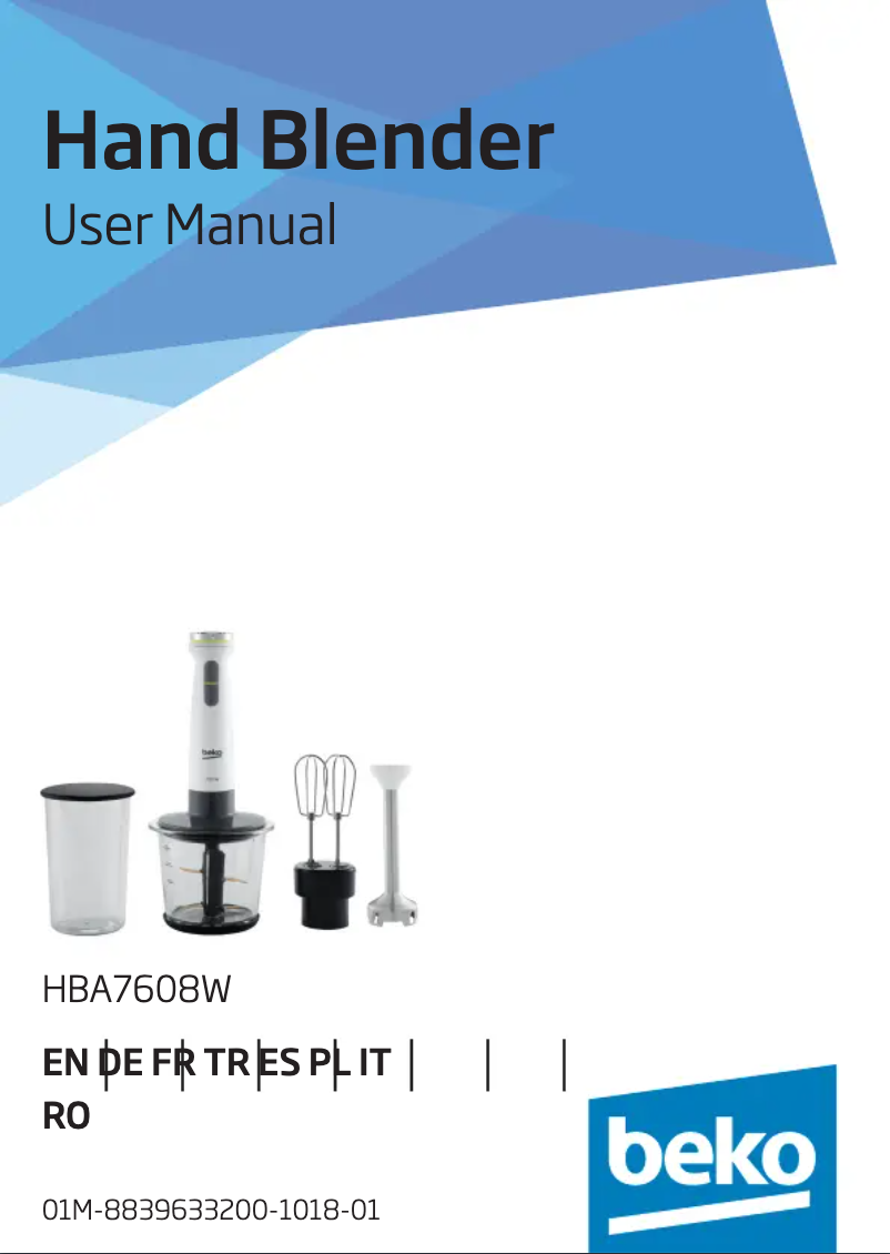 Page 1 de la notice Manuel utilisateur Beko HBA7608W