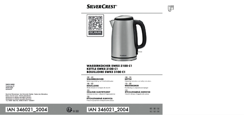 Page n°1 - Manuel utilisateur SilverCrest SWKE 3100 C1