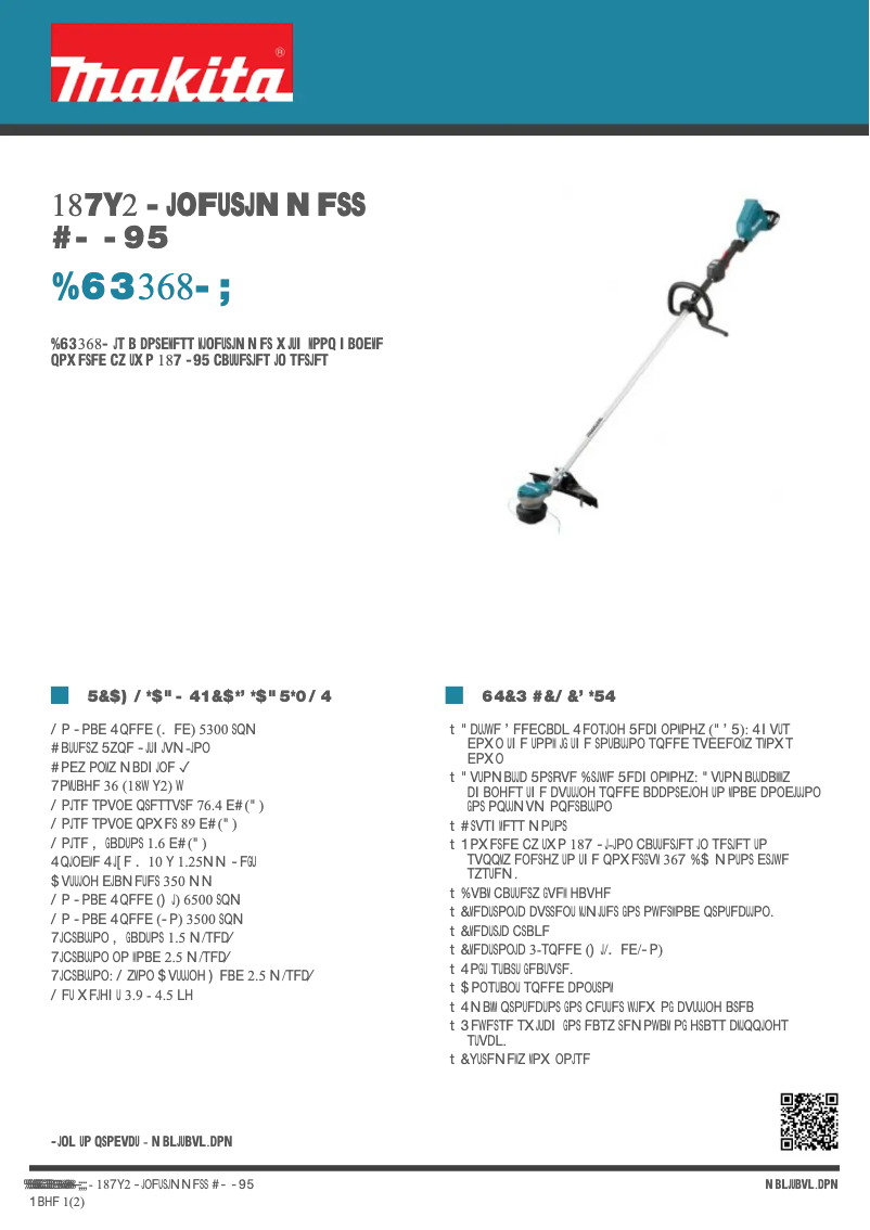 Page n°1 - Fiche technique Makita DUR368LZ