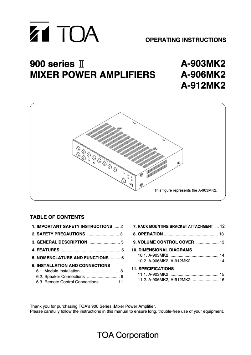 Image de la première page du manuel de l'appareil A-906MK2