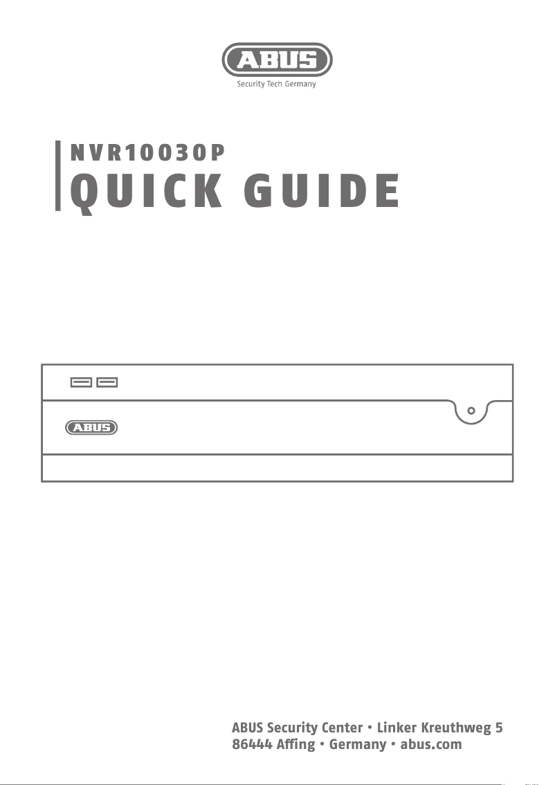 Page 1 de la notice Mode d'emploi Abus NVR10030P