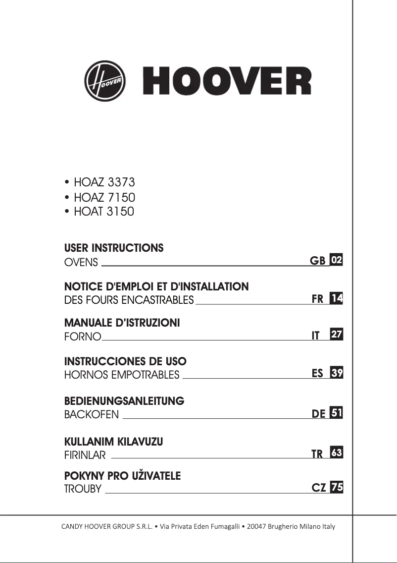 Page n°1 - Manuel utilisateur Hoover Essence HOAT 3150 WI