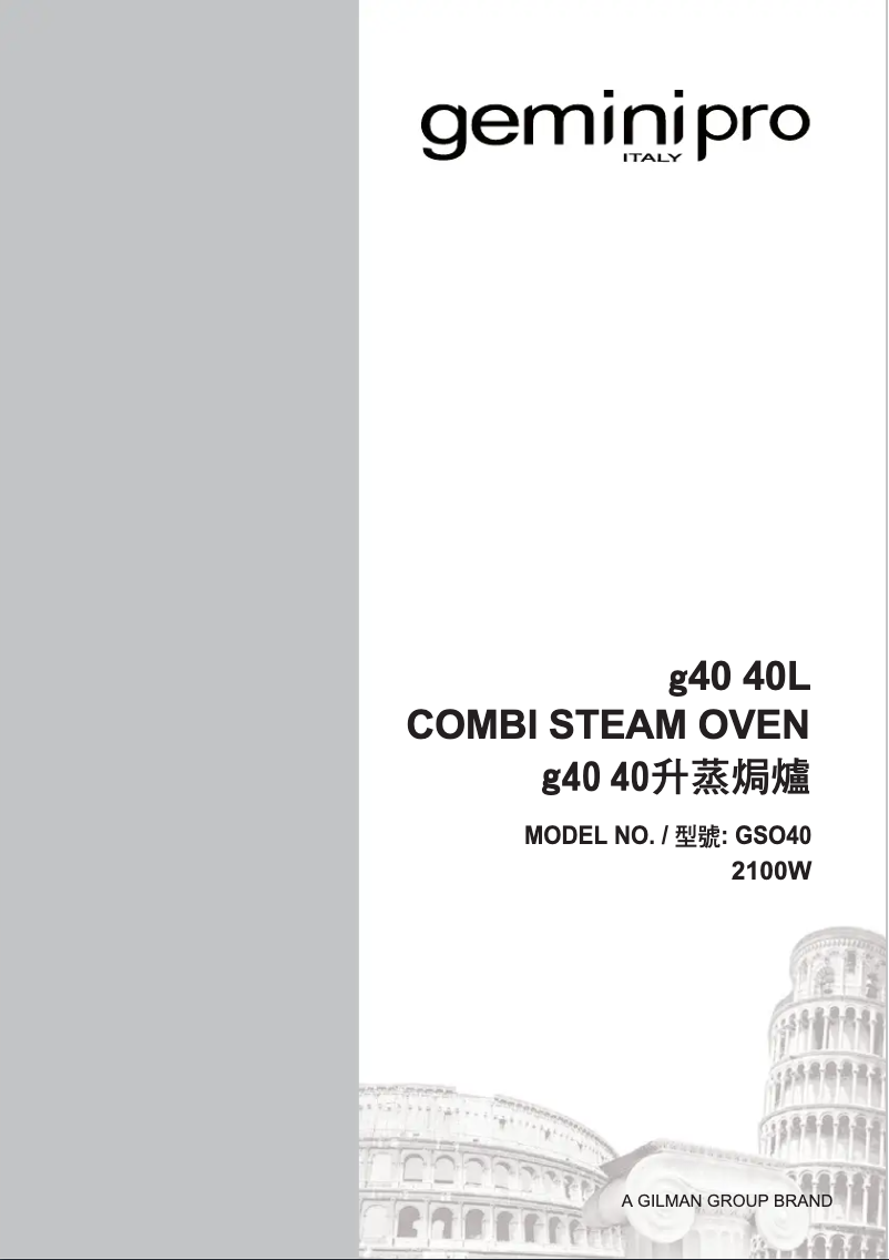 Page 1 de la notice Manuel utilisateur Gemini GSO40