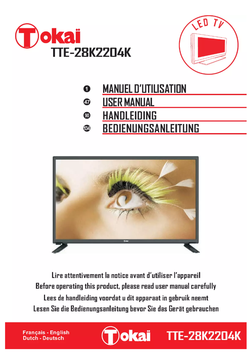 Page n°1 - Manuel utilisateur Tokaï TTE-28K2204K