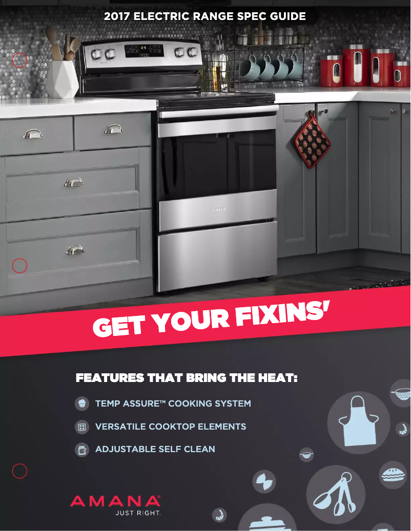 Page 1 of the manual Technical Sheet Amana AEP222VAW