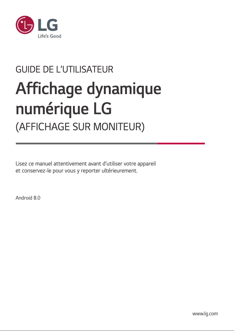 Page n°1 - Manuel utilisateur LG 86TR3DJ