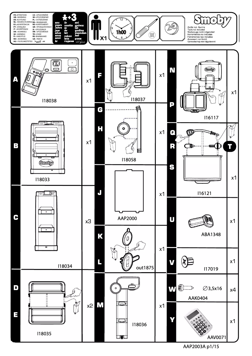 Page 1 de la notice Manuel utilisateur Smoby 350215