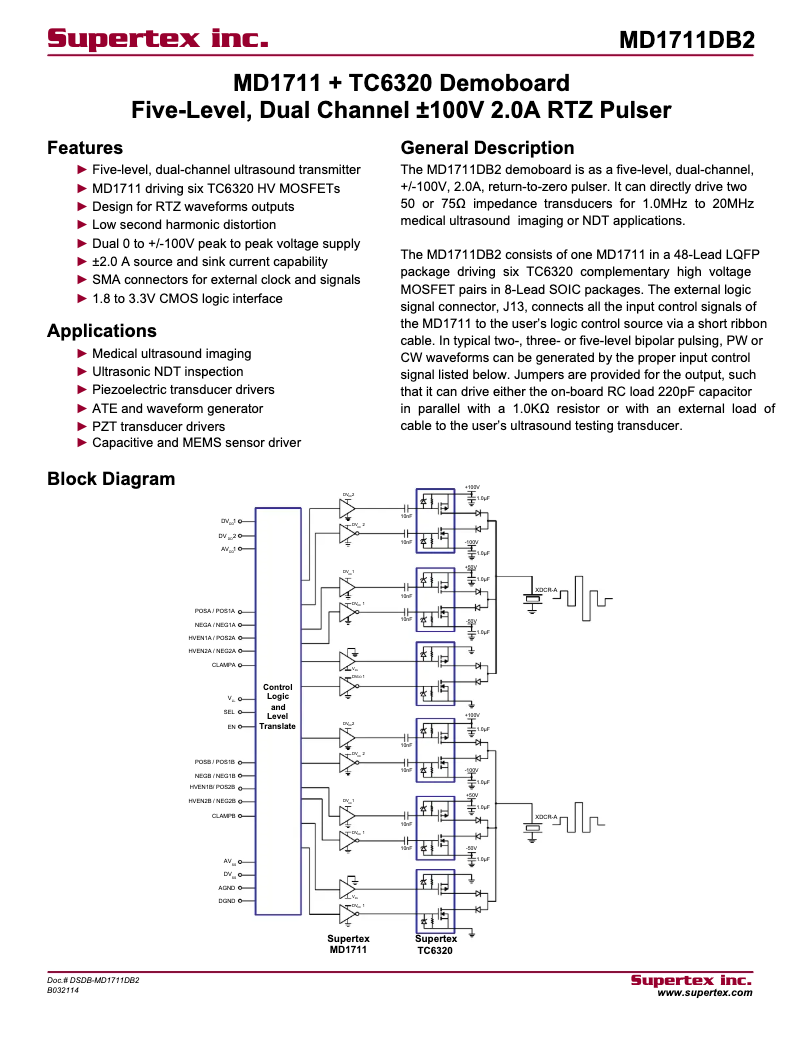 Page 1 de la notice Manuel utilisateur Microchip MD1711DB2