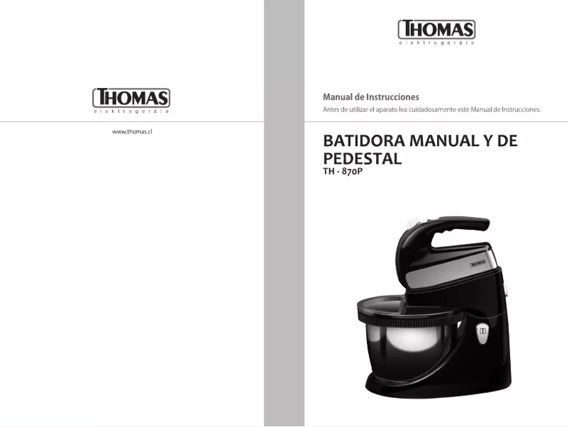 Page n°1 - Manuel utilisateur Thomas TH-870P