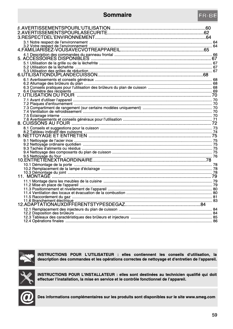 Page n°1 - Manuel utilisateur Smeg C91GMXI-2