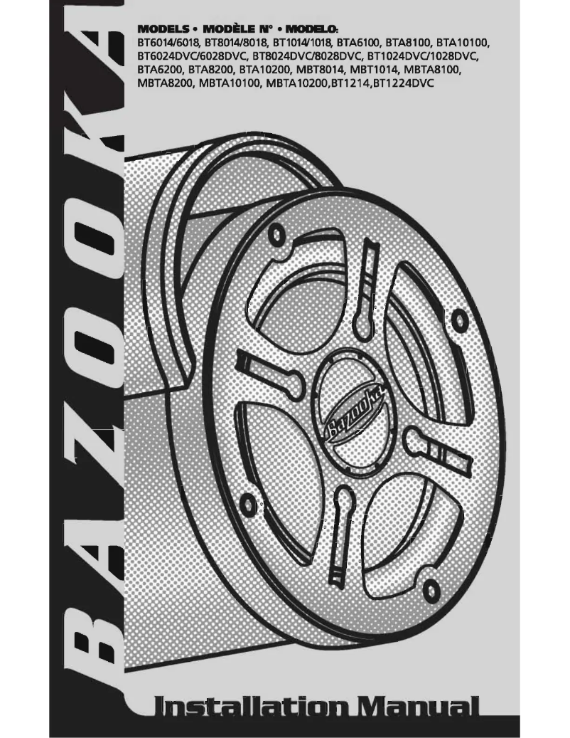 Page 1 de la notice Manuel utilisateur Bazooka MBTA8250D