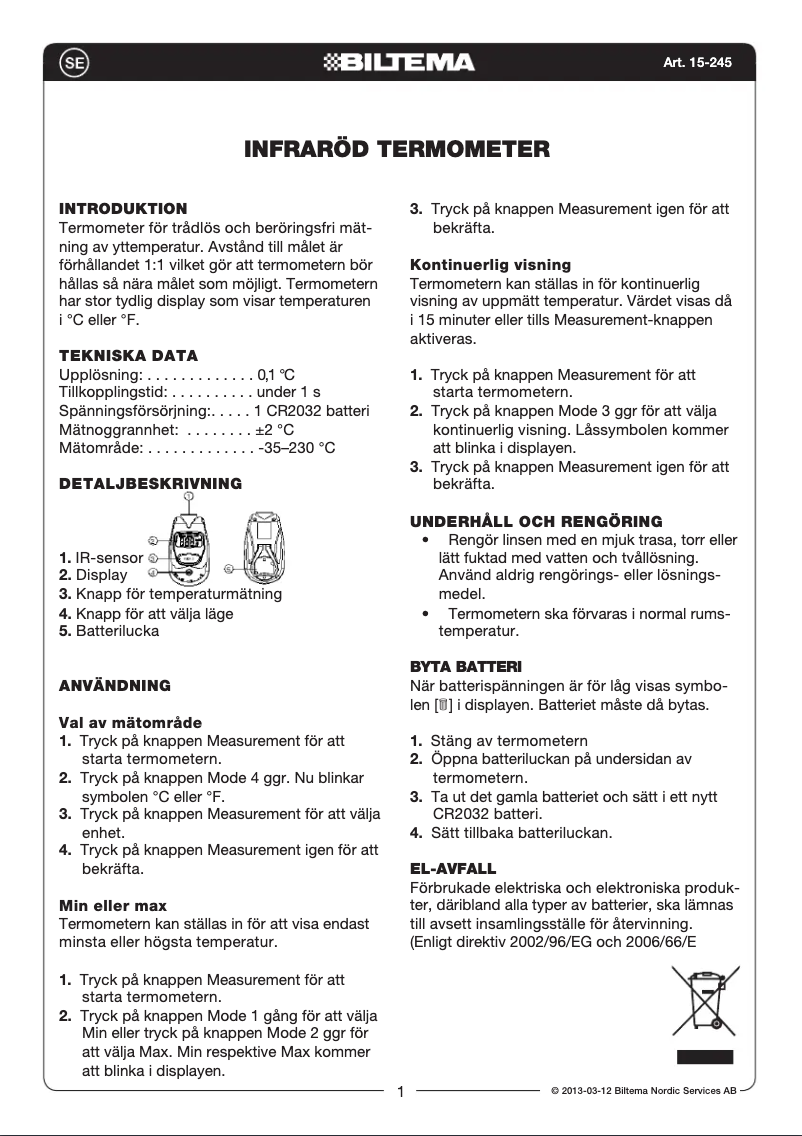 Image de la première page du manuel de l'appareil 15-245