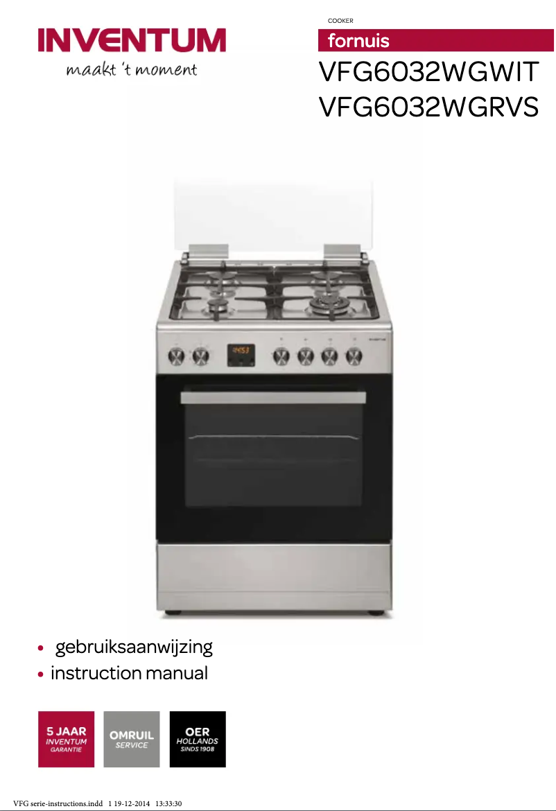 Page n°1 - Manuel utilisateur Inventum VFG 6032 WG