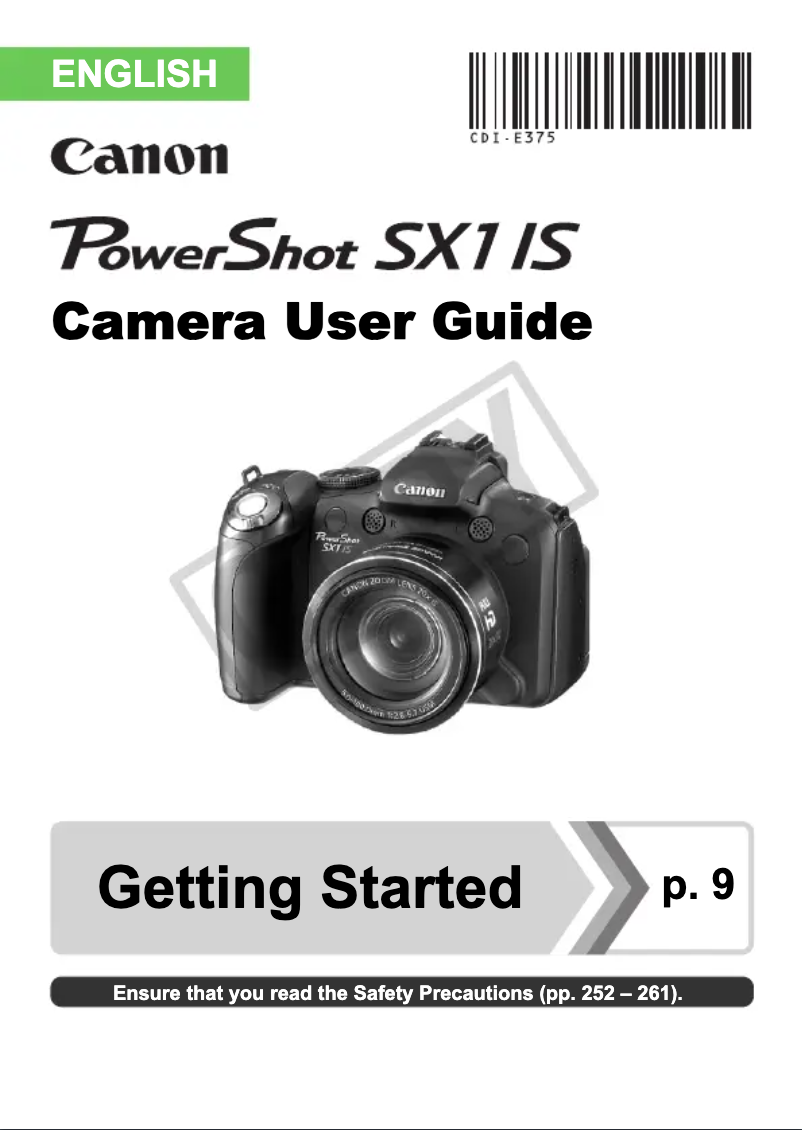 Página 1 del manual Manual de usuario Canon PowerShot SX1 IS