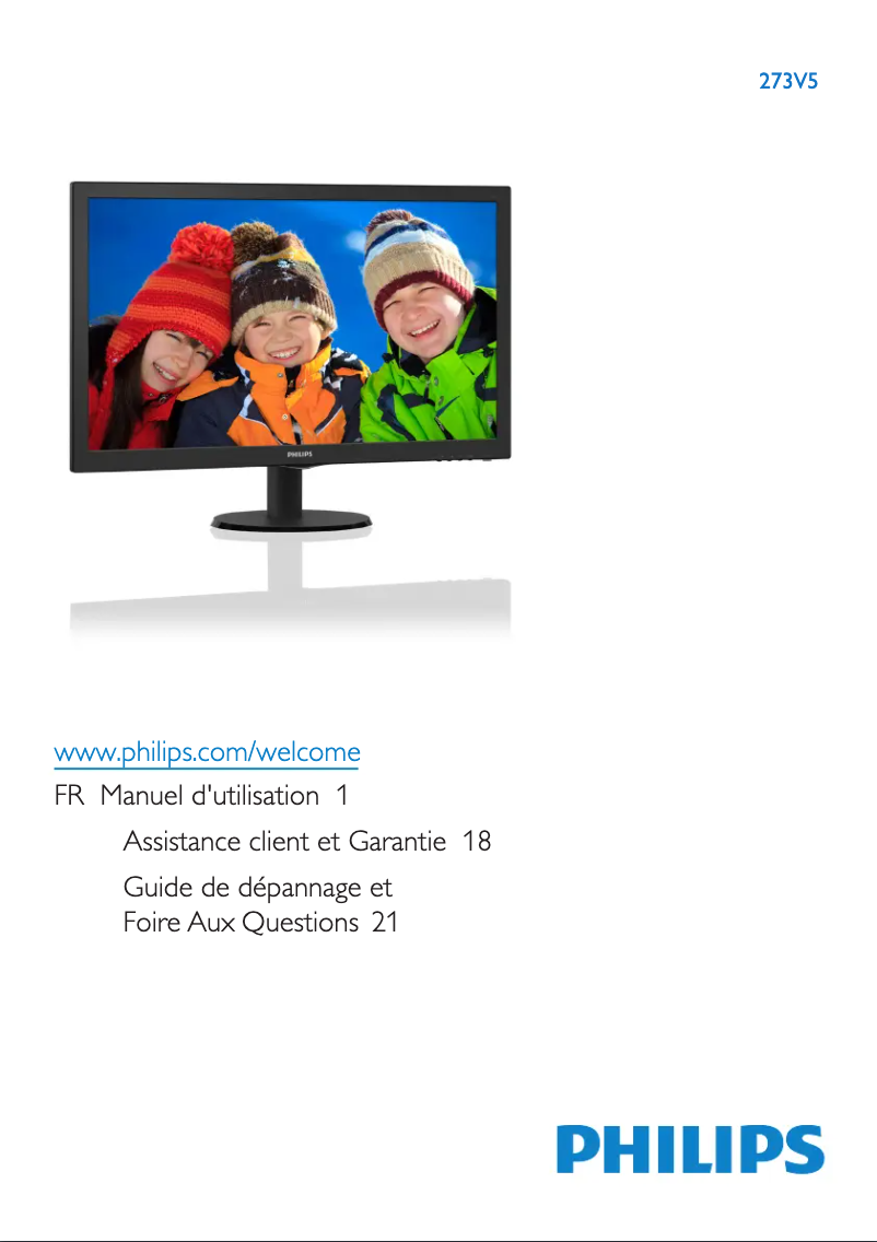 Page n°1 - Manuel utilisateur Philips 273V5QHAB