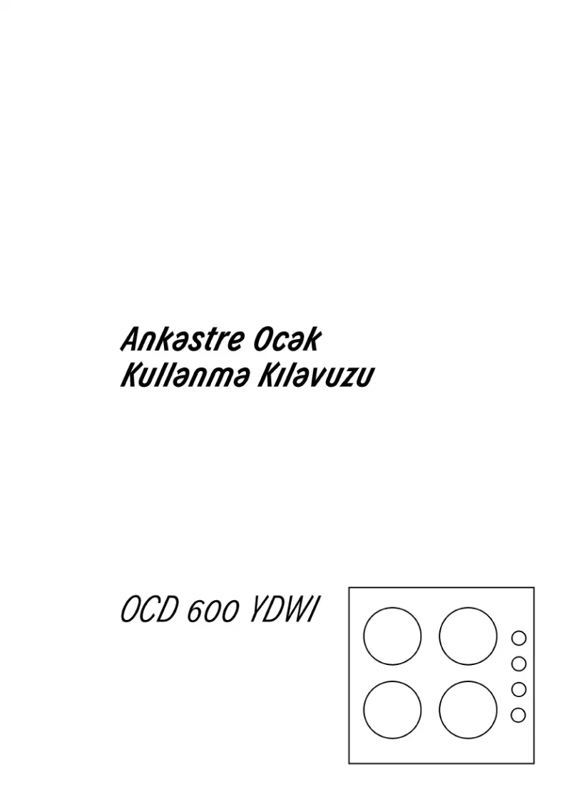 Page n°1 - Manuel utilisateur Arçelik OCD 600 YDWI