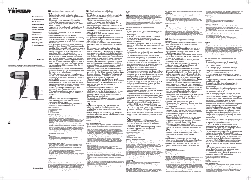 Image de la première page du manuel de l'appareil HD-2359PE