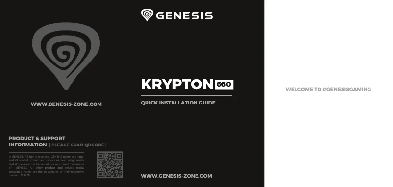 Page n°1 - Manuel utilisateur Genesis Krypton 660