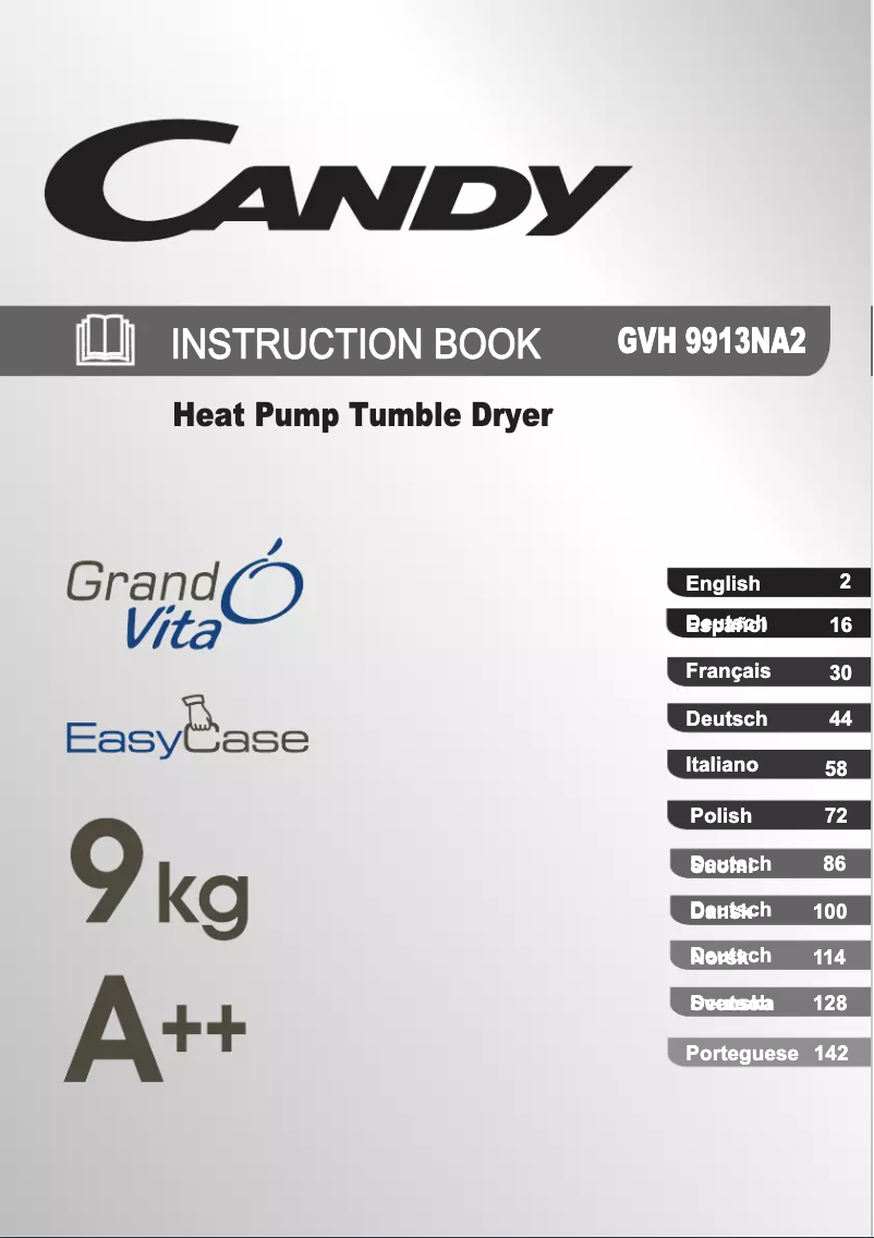 Page 1 de la notice Manuel utilisateur Candy GVH 9913NA2-S